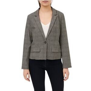 Urban Outfitters New Kai Women's Gray Multi Plaid Blazer, XL, Size 10-12